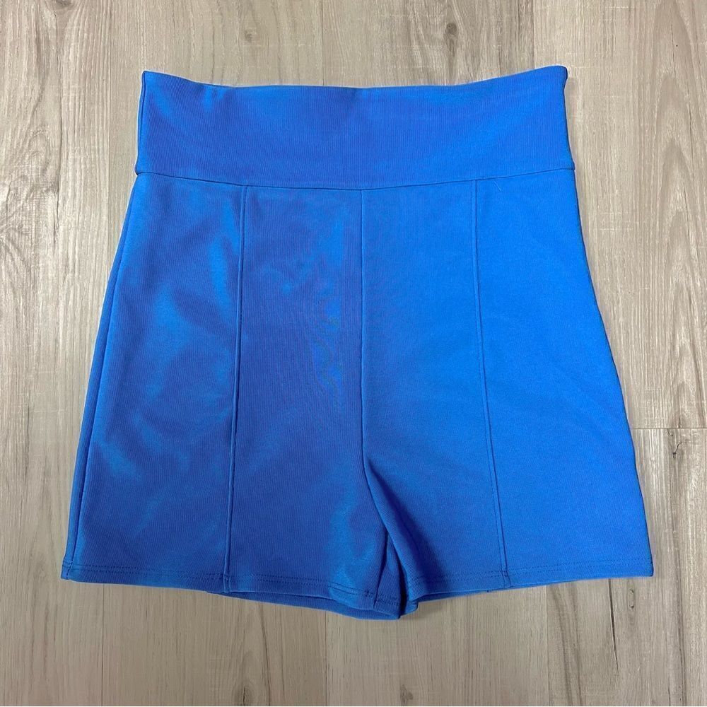 Solemio Electric blue high waisted shorts sz M